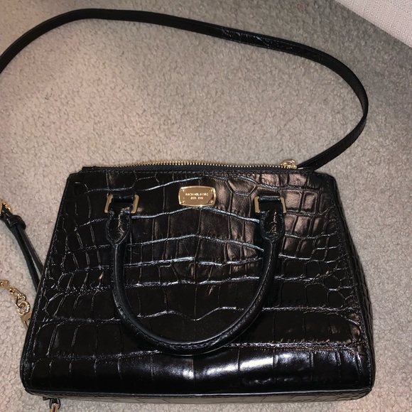 Michael Kors Black Alligator with crossbody strap - Picture 1 of 6
